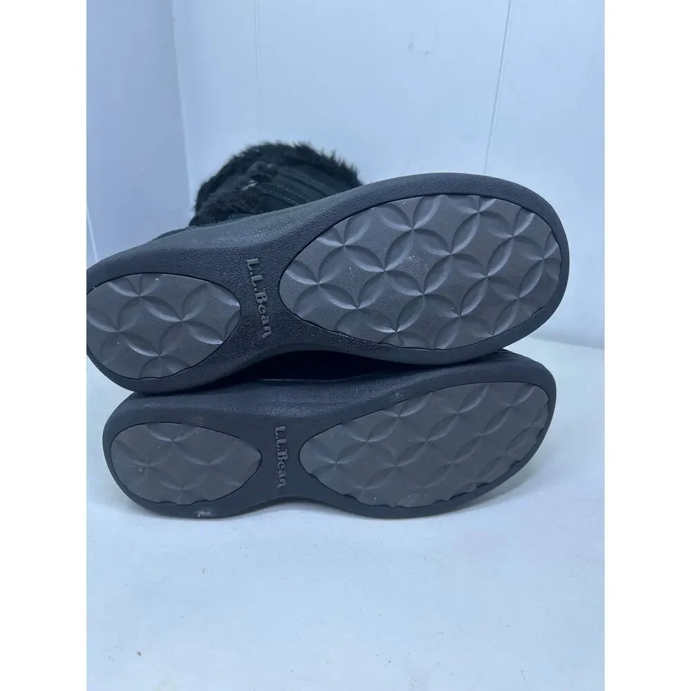 L.L.Bean Nordic Tek 2.5 boots feature faux-fur trim 7 side buckle straps size 9
